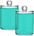 Turquoise Qtip Holder Organizer Dispenser Cotton Swabs Cans Plastic Jars by SHJI