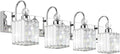 Ralbay Chrome Crystal Vanity Light 4-Lights 31.5'' Modern Bathroom Wall by RalbayLighting