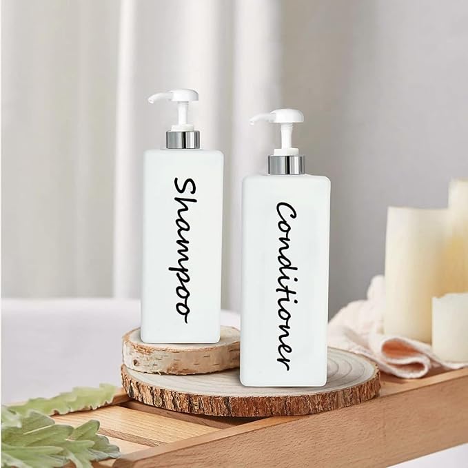 21oz Shampoo and Conditioner Dispenser Modern Refillable Shampoo Pump Bottles - Image 5