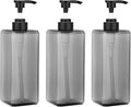 Suream 3 Packs Shampoo Dispenser, 27oz/800ml Square Plastic Shower Bottles by Suream