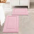 SHACOS Pink Bathroom Rugs 2 Piece Set 20x32 + 16x24 inch, Non Slip Bath Mat by SHACOS