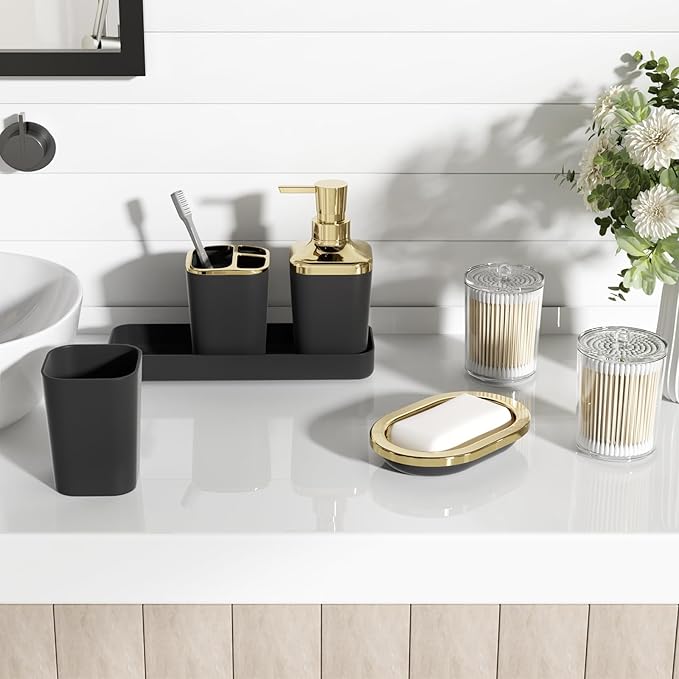 Bathroom Set - Black Bathroom Accessories Set, Bathroom Sets - Image 8