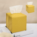 HOMOTEK 2 Pack Tissue Box Cover, Square PU Leather Tissue Holder, Decorative by HOMOTEK