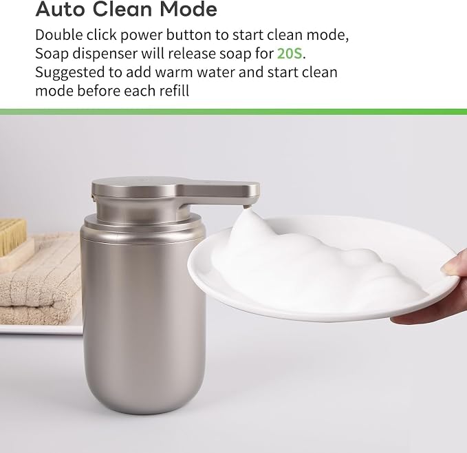 LAOPAO Automatic Foaming Soap Dispenser Plastic, Rechargeable Touchless Foam - Image 5
