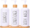 MOMEEMO White Shampoo and Conditioner Dispenser Set, Contains 3 Extra-Thick PET by MOMEEMO