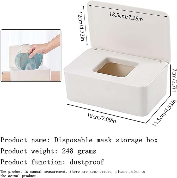 Cuayaes White Tissue Box Cover, Refillable Baby Wipes Dispenser - Image 2