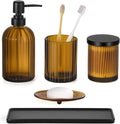Shinowa Bathroom Accessories Set, Toothbrush Holder, Q-Tips Holder, Soap Dish by Shinowa