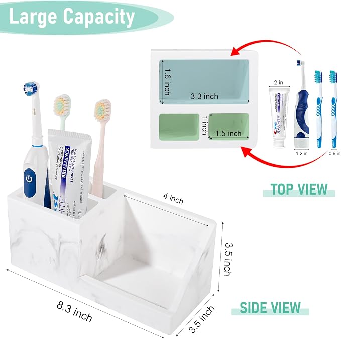 Diatomite Toothbrush Holders for Bathrooms, Quick Dry Electric Tooth Brush and - Image 4