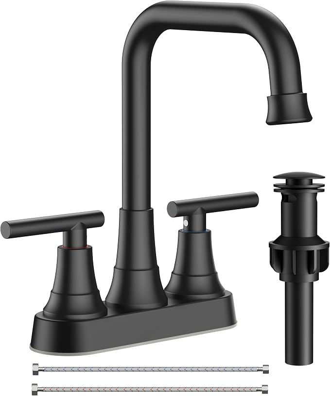 FORIOUS RV Bathroom Sink Faucet 2 or 3 Hole Matte Black, 4 Inch Cenerset by FORIOUS