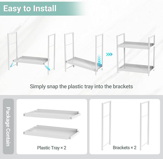 Bathroom Organizer Countertop, 2 Tier Counter Storage Shelf - Image 4