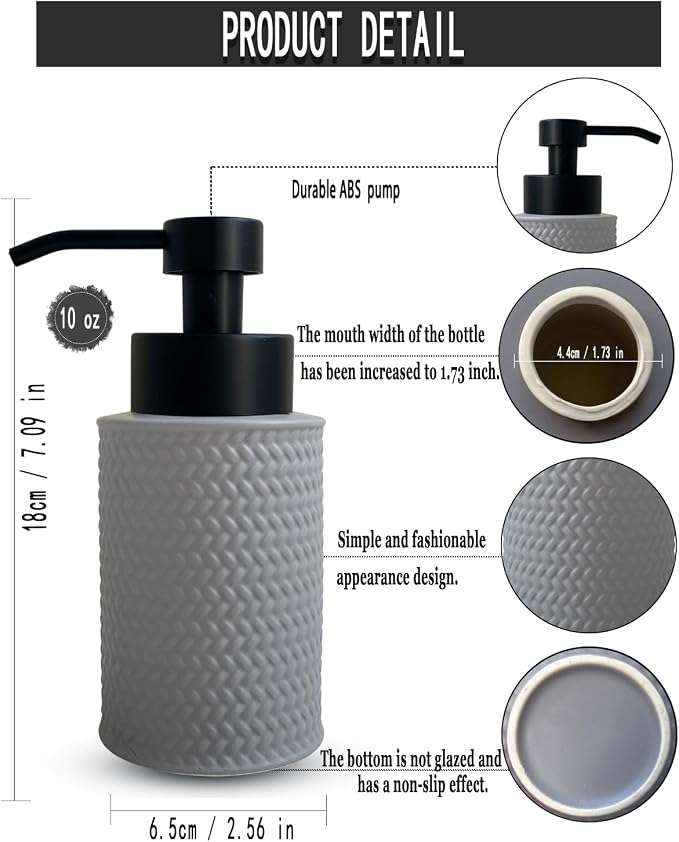 10 Oz Foaming Soap Dispenser for Bathroom, Kitchen Foam Soap Dispenser - Image 5