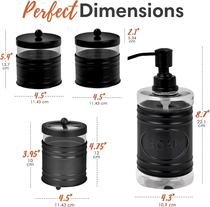 Autumn Alley Farmhouse Matte Black Bathroom Accessories Set - Image 7
