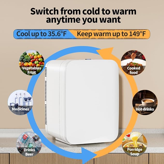 10L Portable Mini Fridge, AC/DC Thermoelectric Cooler and Warmer, Compact - Image 3
