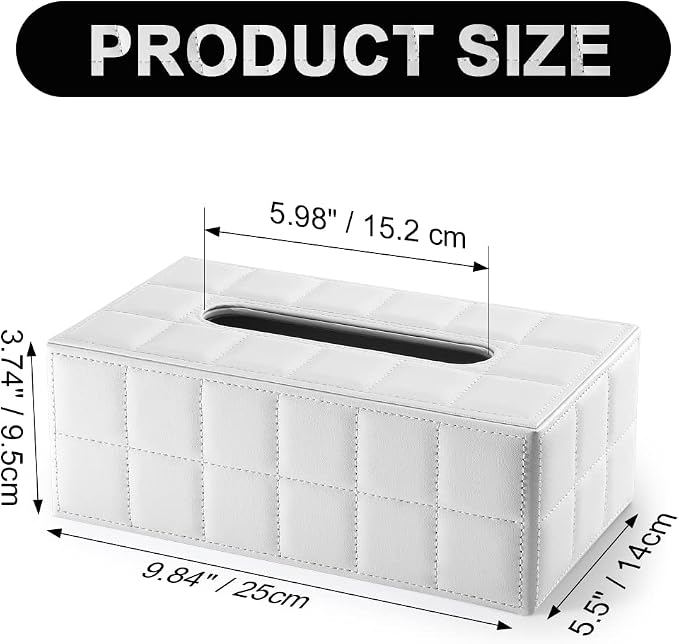 KINGFOM Rectangular Tissue Box Cover, Imitation Suede PU Leather Tissue Box - Image 2