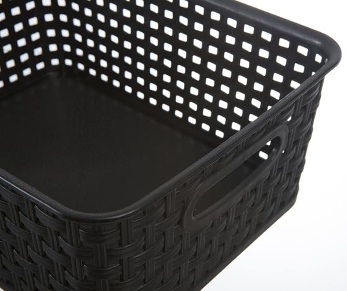 Black Plastic Weave Storage Baskets - Image 4