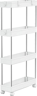 4 Tier Slim Storage Cart Mobile Shelving Unit Organizer Slide Out Storage by Meldevo