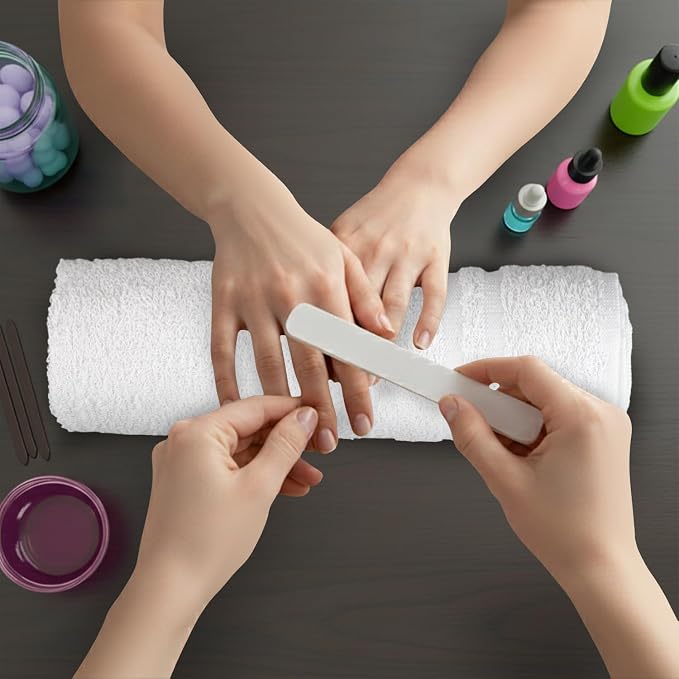 Hand Towels - White Economy Salon & Spa Towels - 100% Cotton, Highly Absorbable - Image 4