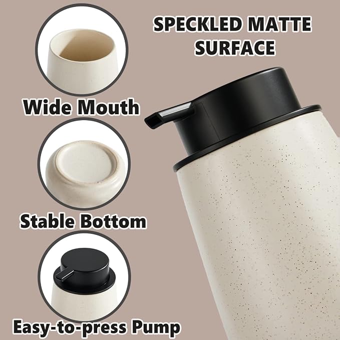 12Oz Ceramic Liquid Soap Dispenser - Image 3