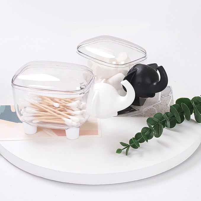 2 Pack Qtip Holders, Acrylic Cotton Ball Holder Dispenser - Image 4