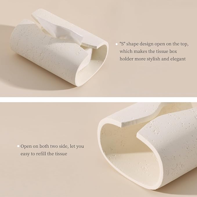 Tissue Box Cover Rectangle, Resin Facial Tissue Holder Covers Toilet Paper - Image 3