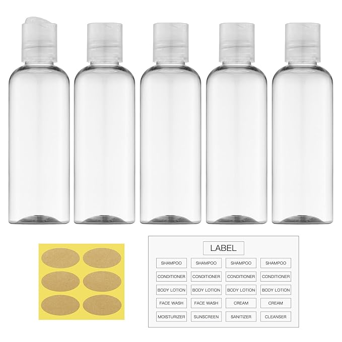 Travel Bottles for Toiletries 3.4 oz by HOME