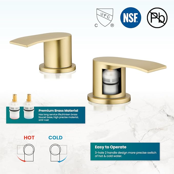 gotonovo Waterfall 8 inch Widespread Bathroom Faucet Set Bathroom Sink Faucet 3 - Image 5