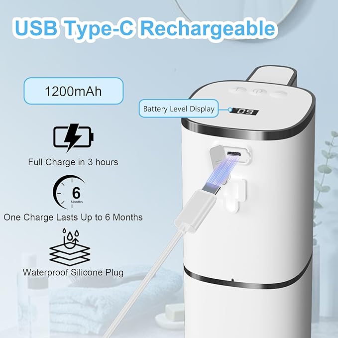 Automatic Liquid Soap Dispenser Touchless, USB Rechargeable Smart Hand Soap - Image 6