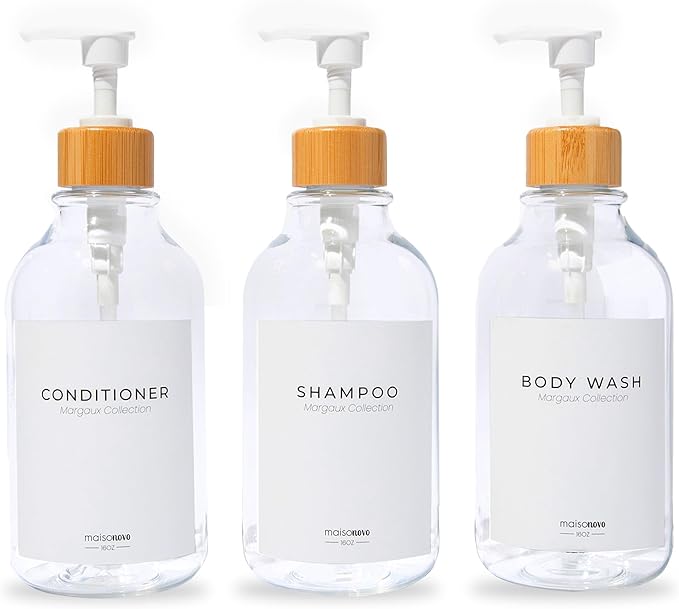 MaisoNovo Refillable Shampoo and Conditioner Bottles by MaisoNovo-TheArtofSustainableLiving