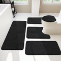 YIHOUSE Bathroom Rugs Mat Set 5 Piece Black, Memory Foam Bath Mats Sets by YIHOUSE