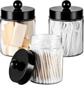 3PC Farmhouse Decor Qtip Holder Apothecary Jars Bathroom Vanity Storage by Komashr