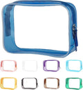 Buminee Navy Blue Clear Pouch Small, 6.6"x2.3"x4.7" TSA Approved Toiletry Bag by Buminee