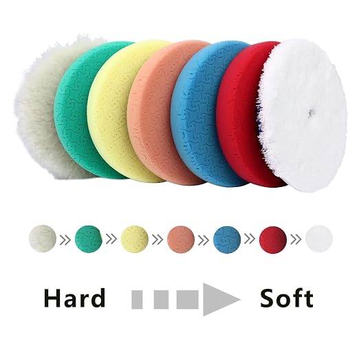 6" Buffing Polishing Pads Kit, Sponge & Woolen Pads - Image 4
