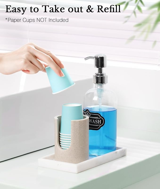 Luxspire Bathroom Cup Dispenser, 3oz Dixie Cup Dispenser, Resin Dixie Cup Holder - Image 3