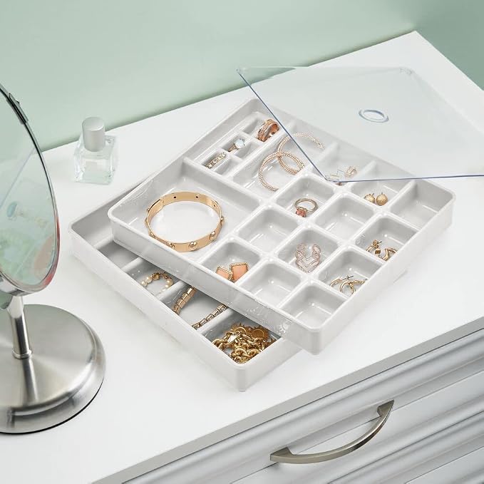 mDesign Stackable Plastic Storage Jewelry Box - Image 3