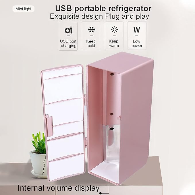 Topyond Mini Refrigerator 12 x 8.5 x 25cm, Small Fridge, Compact Mini Fridge - Image 3