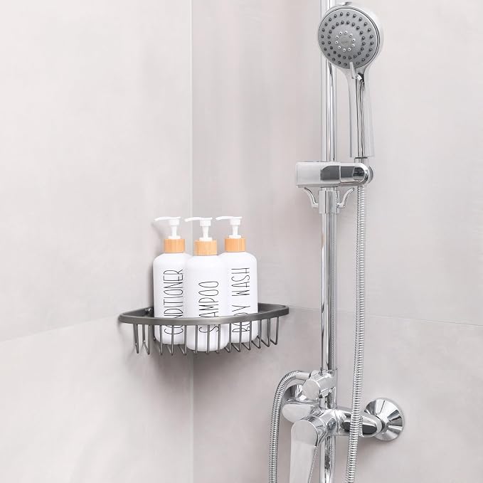 MOMEEMO White Shampoo and Conditioner Dispenser Set, Contains 3 Extra-Thick PET - Image 5