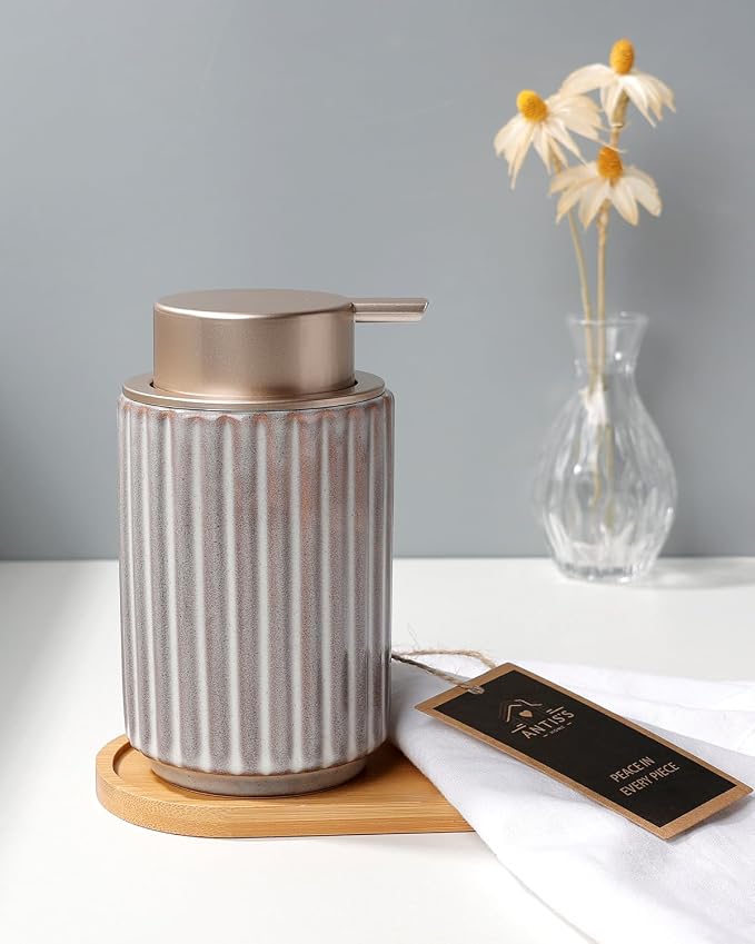 Soap Dispenser, Liquid Ceramic Refillable Hand Soap Pump - Image 7