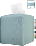 Tissue Box Cover 5X5X5'' PU Leather Tissue Holder Square Tissue Cube Box by PENGLONGHOMEDECORATION