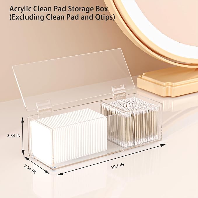 Clear Acrylic Qtip Holder for Clean Skin Club Clean² Pads Clean - Image 3