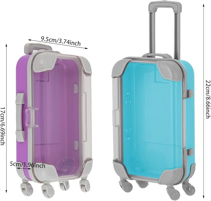 Jiabailie 12 Pack Mini Suitcase Party Favor Gift Box Plastic Mini Luggage - Image 2