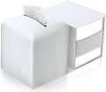 Tissue Box Cover 5X5X5'' PU Leather Tissue Holder Square Tissue Cube Box by PENGLONGHOMEDECORATION