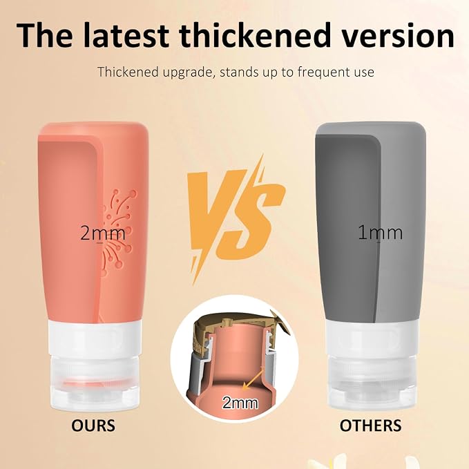 Empty 3 oz Travel Size Bottles Toiletries Containers - Image 4