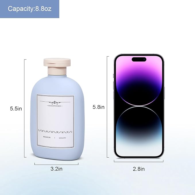 8.8 oz Plastic Travel Shampoo Bottles, Empty Plastic Squeeze Bottles - Image 4