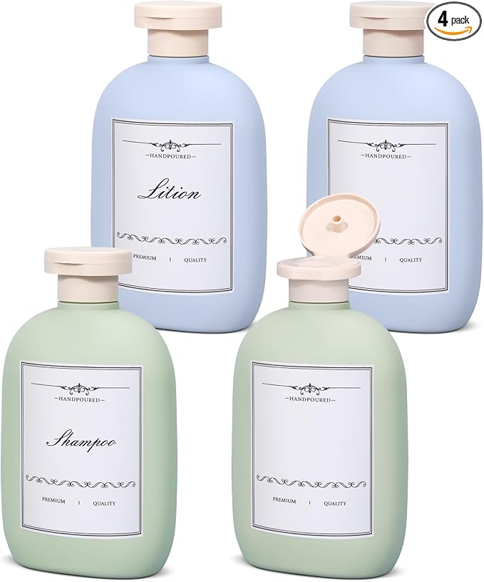 8.8 oz Plastic Travel Shampoo Bottles, Empty Plastic Squeeze Bottles by UMETASS