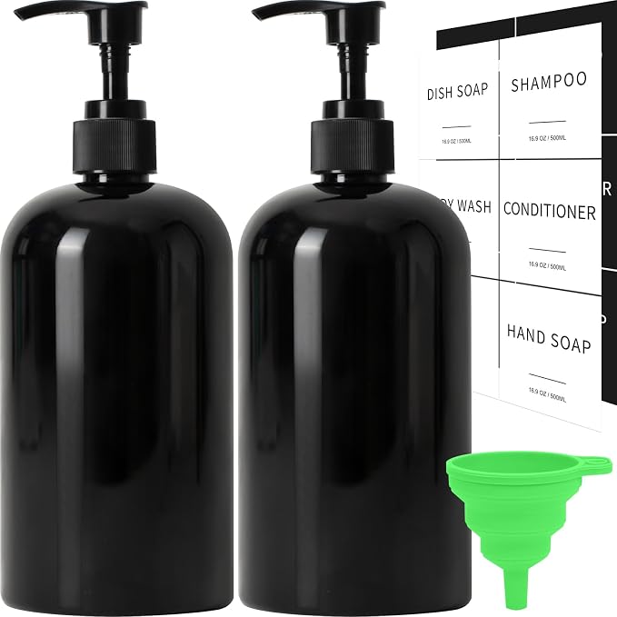 Soap Dispenser with Waterproof Labels, Thickened Plastic Hand Soap Dispenser by Lewistin