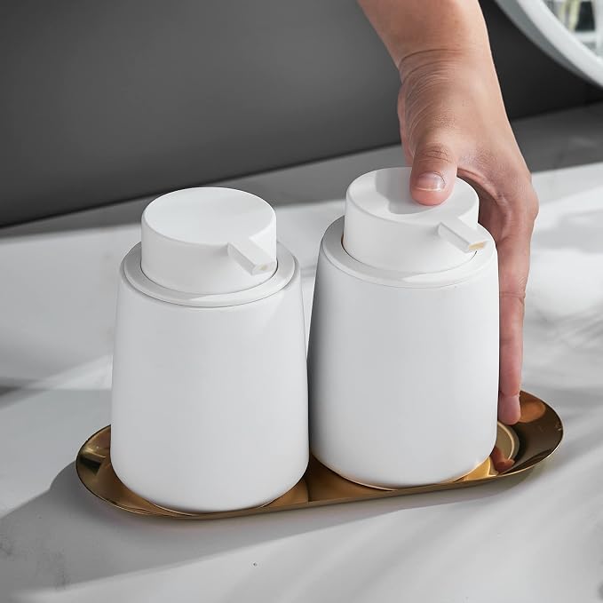 White Foam Hand Soap Dispenser - 12Oz Ceramic Foaming Soap Dispenser - Image 7