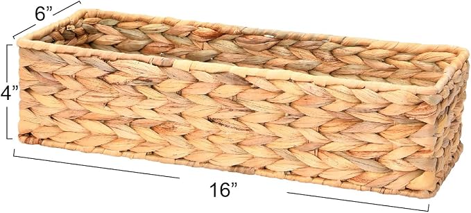 Household Essentials Water Hyacinth Rectangular Storage Basket - Image 2