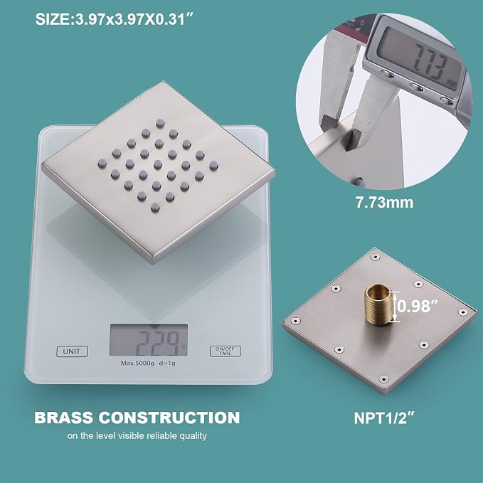 Brushed Nickel Shower Jet 4 inch Wall Mount Body Massage Body Jet - Image 4