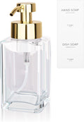 Foaming Soap Dispenser with Stainless Steel Pump, 12oz Refillable Glass Liquid by UUJOLY