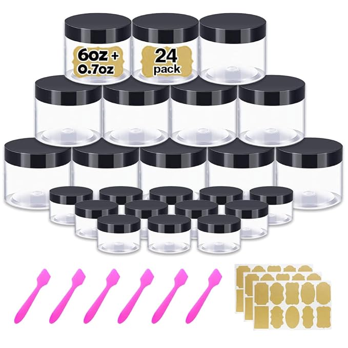 6 oz Small Plastic Containers by AMORIX